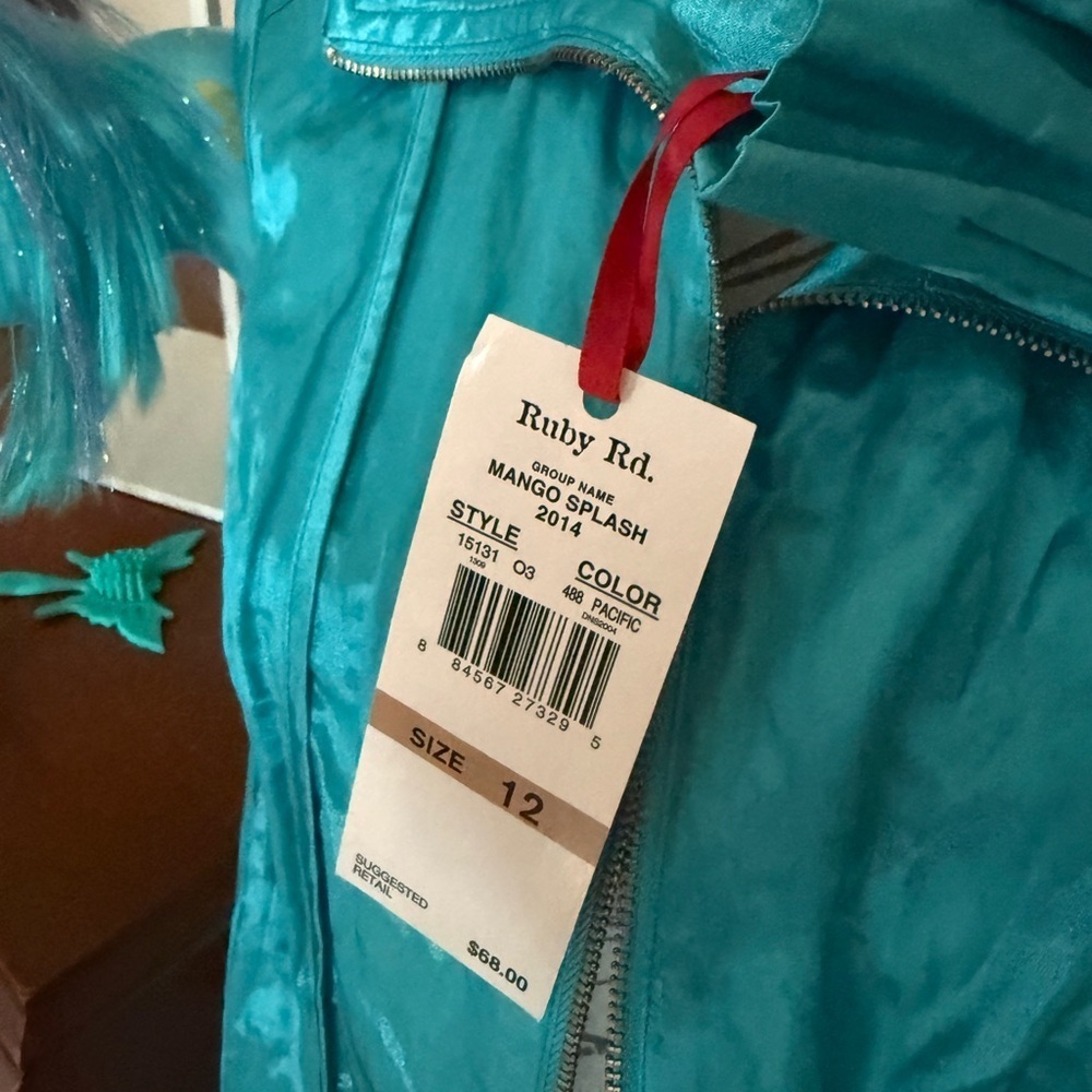 Ruby Rd Blue Utility Jacket with Lustrous Finish NWT - Picture 5 of 8